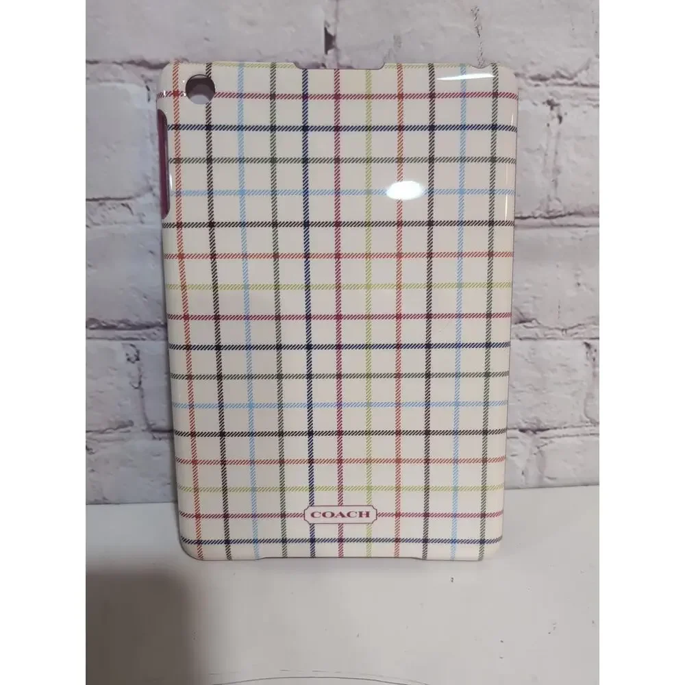 COACH F65644 Signature Plaid Mini Ipad Hard Shell Case Multicolor Tartan Plaid